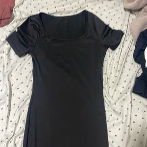 Black long dress body tight fit